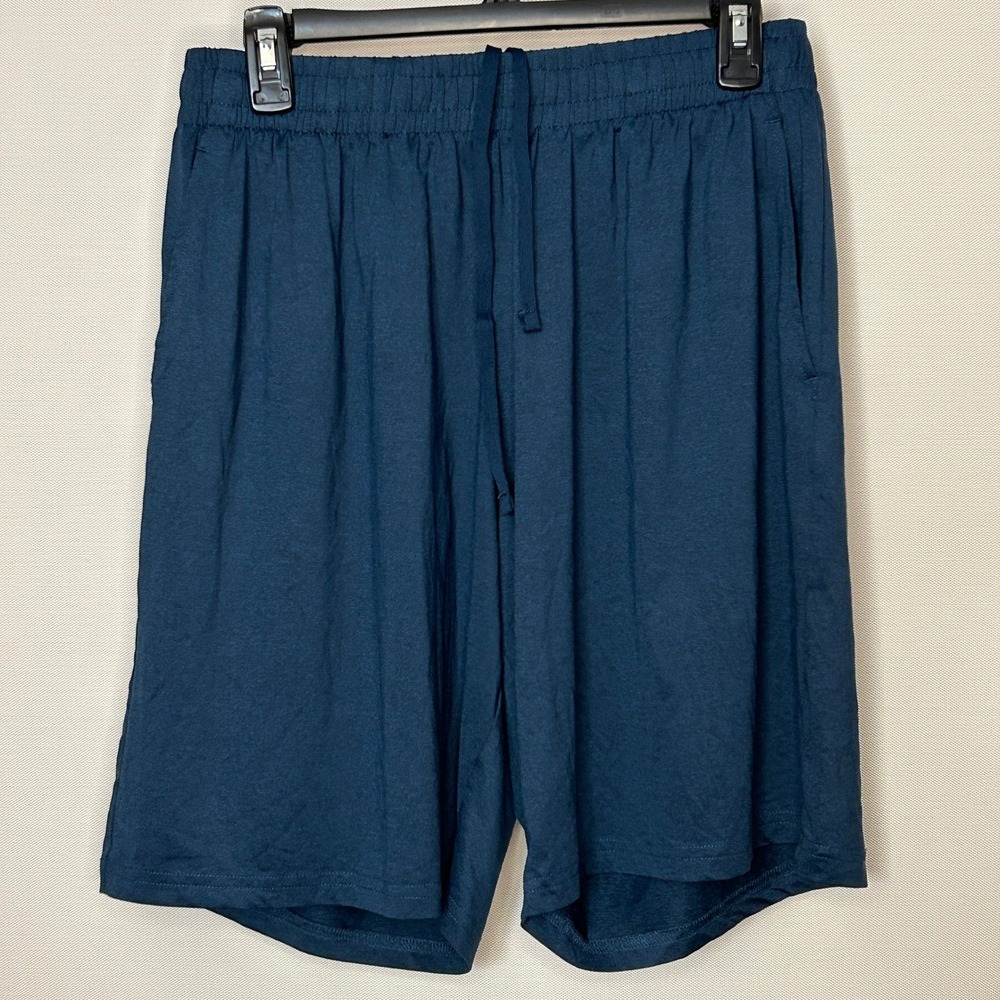 Womens Heather Navy Blue Athletic Lounge Stretch Shorts L Sporty‎ Basketball Gym